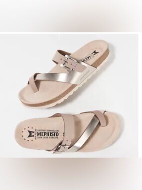 MEPHISTO Leather Toe Loop Sandals - Nalia